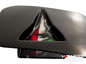 FIAT 500 Hood Scoop - ABARTH NACA Air Intake - Carbon Fiber - Italian Flag w/ Black Scorpion 